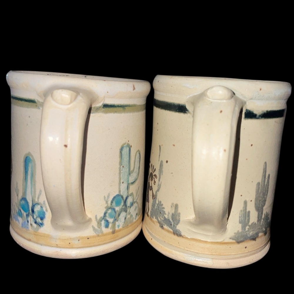 Pair of Dakota Stoneware Kokopelli and Cacti Design Mugs - Picture 7 of 9